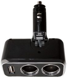 Разветвитель прикуривателя Zeus ZA500 Разветвитель прикуривателя 2 гнезда + USB, 12В | Артикул ZA500