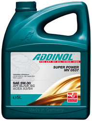 Моторное масло Addinol Super Power MV 0537 5W-30, 5л Синтетическое